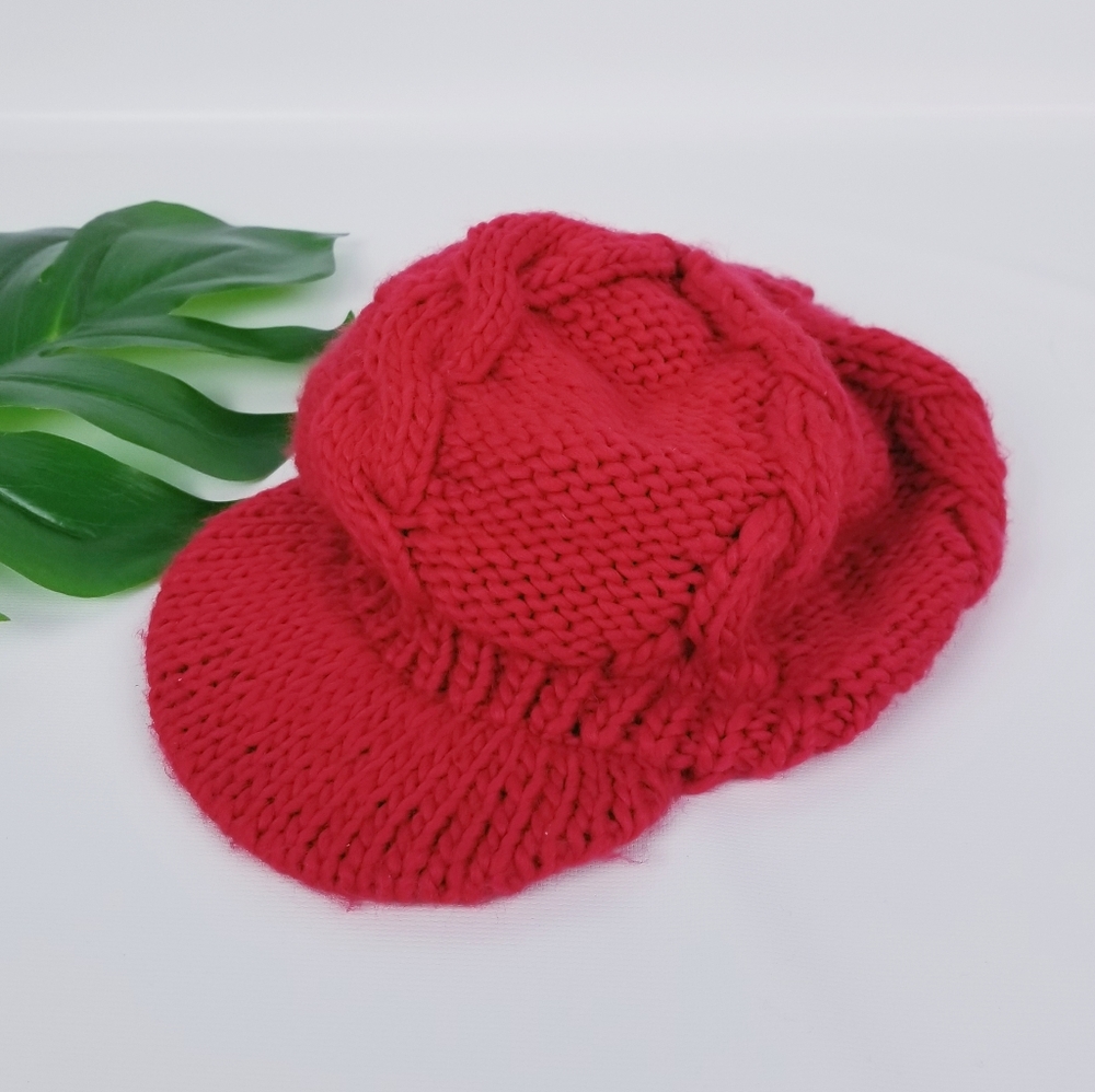 Lane Bryant Cable Knit Visor Beret Cap Hat
